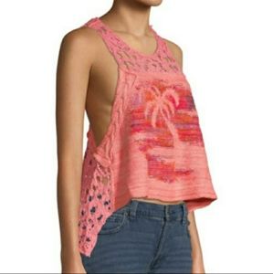 Free People Luau Combo crochet Tropical top XS NWT